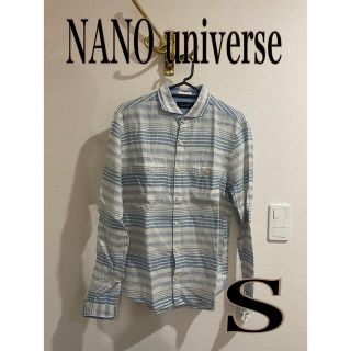 ナノユニバース(nano・universe)のナノユニバース　nano universe シャツ　麻　ボーダー　ブルー　コット(シャツ)