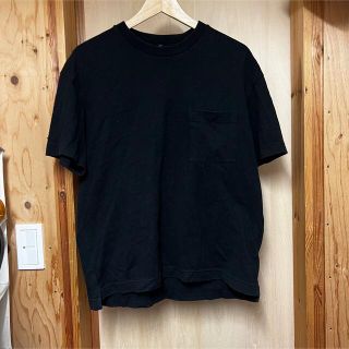 ユニクロ(UNIQLO)のビッグシルエットポケツキT（半袖 黒M ユニクロ(Tシャツ/カットソー(半袖/袖なし))