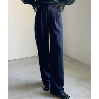 アメリヴィンテージ(Ameri VINTAGE)のアメリヴィンテージ 2TUCK STRAIGHT PANTS ネイビー Sサイズ(カジュアルパンツ)