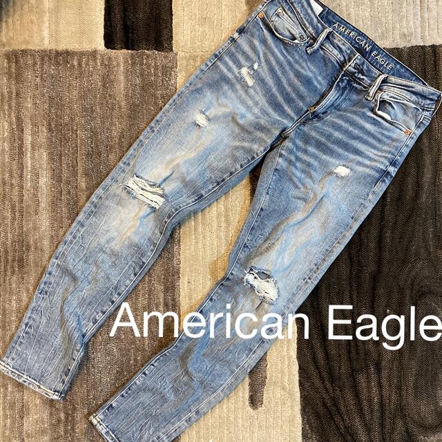 American Eagle(アメリカンイーグル)の【送料無料】アメリカンイーグル　ダメージデニム　スキニー　ジーンズ メンズのパンツ(デニム/ジーンズ)の商品写真