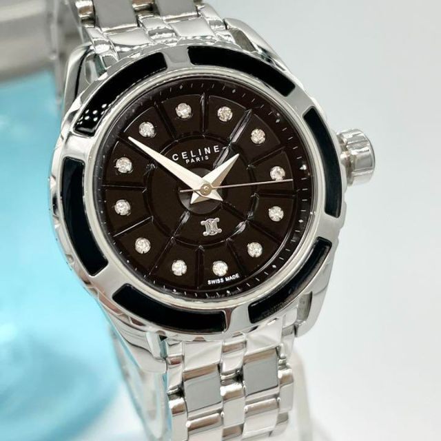 celine(セリーヌ)の475 CELINE セリーヌ時計　レディース腕時計　美品　箱付き　希少　ダイヤ レディースのファッション小物(腕時計)の商品写真