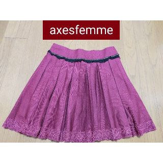 アクシーズファム(axes femme)の【axesfemmeアクシーズファム】お上品なプリーツスカートM(ミニスカート)