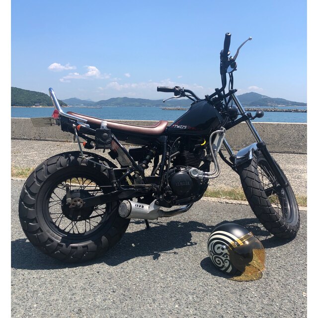 ヤマハ tw 225 スーパートラップ マフラー 送料込み 取り付け画像有り