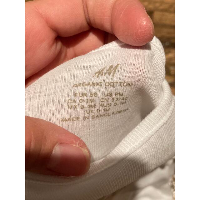 H&M(エイチアンドエム)のbaiya 50 長袖 長ズボン セットアップ ヘアバンド 白鳥女の子 ベージュ キッズ/ベビー/マタニティのベビー服(~85cm)(ロンパース)の商品写真