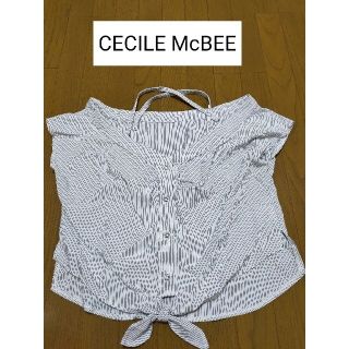 セシルマクビー(CECIL McBEE)の【CECILEMcBEEセシルマクビー】ストライプ柄オフショルトップスM(カットソー(半袖/袖なし))