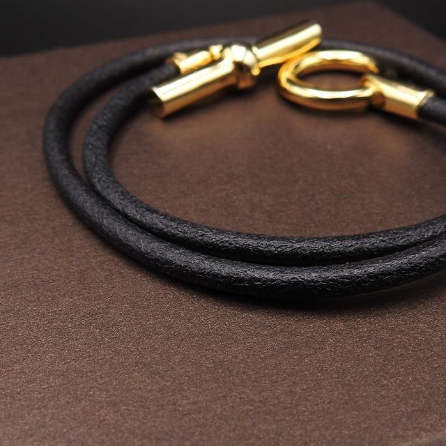 エルメス HERMES グレナンレザーチョーカー ダブルラップブレスレット