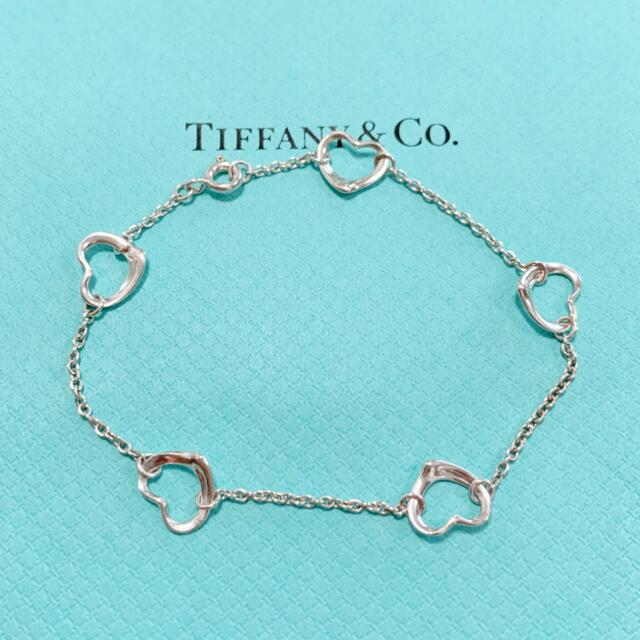 Tiffany & Co.(ティファニー)のティファニー　オープンハート  5連　ブレスレット　シルバー925  袋付き♡ レディースのアクセサリー(ブレスレット/バングル)の商品写真