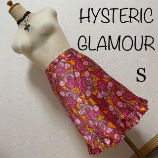 ヒステリックグラマー(HYSTERIC GLAMOUR)のHYSTERICS ヒステリックス　スカート　ピンク　蝶　S(ひざ丈スカート)