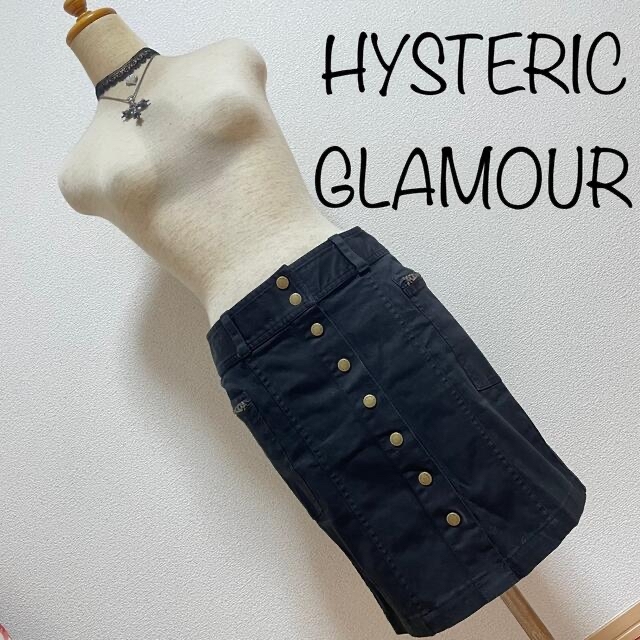 HYSTERIC GLAMOUR(ヒステリックグラマー)のHYSTERICS ヒステリックス　デニムスカート　黒 レディースのスカート(ミニスカート)の商品写真