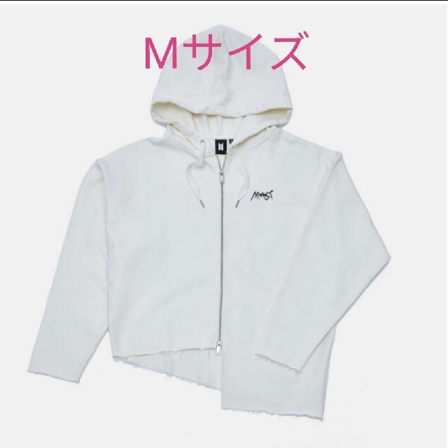 JUNG KOOK ARMYST ZIP-UP HOODY WHITE