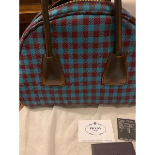 PRADA - 激レア☆ PRADA プラダ チェック ボーリングバッグ 紗栄子の