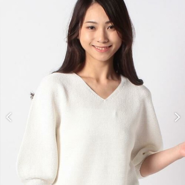 ◎美品　ANAYI　ワシガーターパフスリーブプルオーバー　ホワイト　38