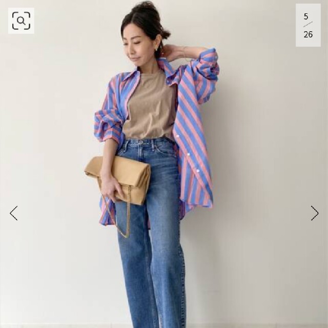 L'A　SZ Blockprints　OVERSIZE STRIPE SHIRTシャツ/ブラウス(長袖/七分)