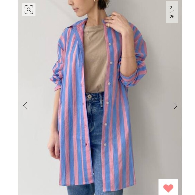 L'Appartement DEUXIEME CLASSE(アパルトモンドゥーズィエムクラス)のL'A　SZ Blockprints　OVERSIZE STRIPE SHIRT レディースのトップス(シャツ/ブラウス(長袖/七分))の商品写真