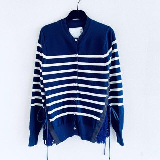 サカイ(sacai)のsacai カーディガン ボーダー×レース(カーディガン)