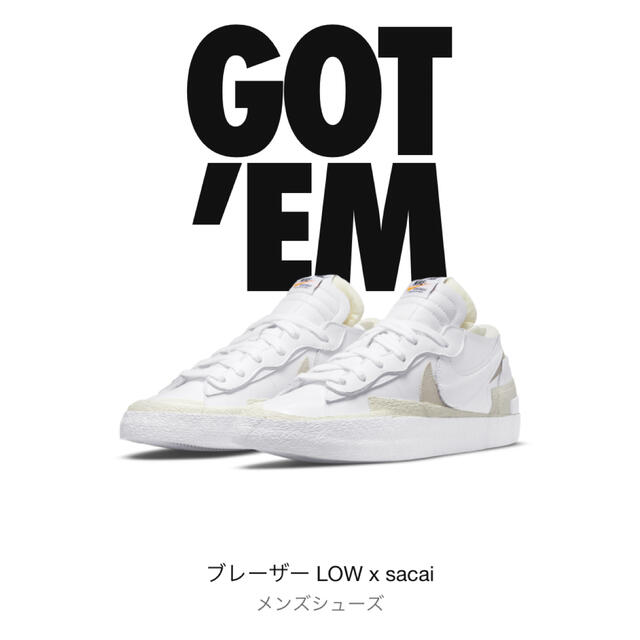 sacai ×Nike Blazer Low 28.0cm