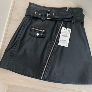 ザラ(ZARA)のZARA ベルト付き レザースカート(ミニスカート)