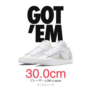 ナイキ(NIKE)のsacai×Nike BlazerLow"WhitePatentLeather"(スニーカー)