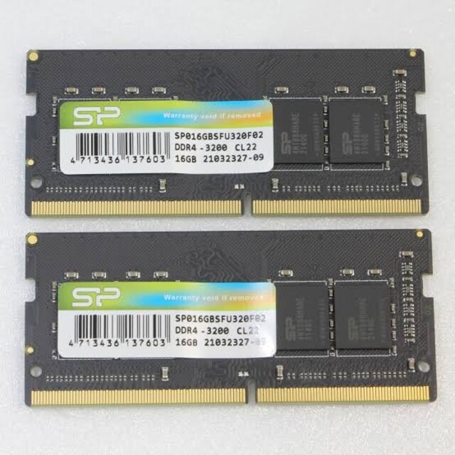 PC/タブレットシリコンパワー　DDR4 3200 32GB 16GB×2枚