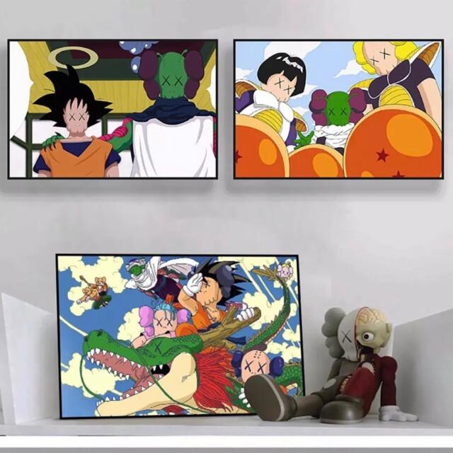 OriginalFake 　キャンパスアート　　ドラゴンボール　KAWS エンタメ/ホビーのアニメグッズ(ポスター)の商品写真