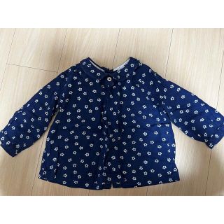 プチバトー(PETIT BATEAU)のプチバトー  花柄トップス　18m81cm(シャツ/カットソー)