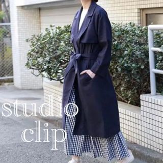 スタディオクリップ(STUDIO CLIP)の6新品1万★studio clip  上質　リネン混　こなれトレンチコート(トレンチコート)