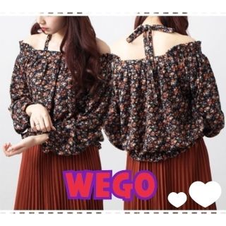 ウィゴー(WEGO)の▼最終価格▼【新品】WEGO／黒色＊L／オフショルダーニットソー＊小花柄3way(ニット/セーター)