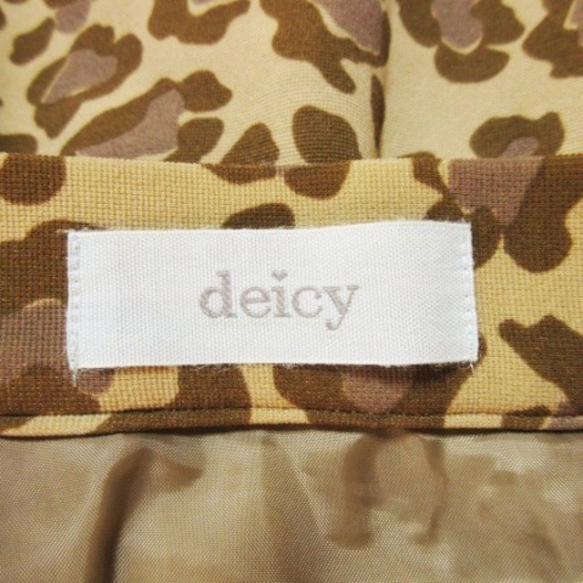 deicy(デイシー)のデイシー スカート フレア ミニ ストレッチ ジャージー ヒョウ柄 ベージュ レディースのスカート(ミニスカート)の商品写真