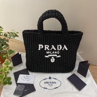 PRADA - 新品未使用品 PRADA プラダ スモールラフィアトートバッグ