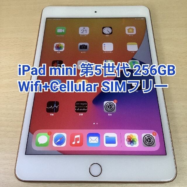 タブレット美品 iPad mini5 第5世代 256GB Cellular SIMフリー