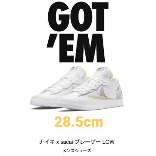 サカイ(sacai)のNIKE ナイキ ブレーザー low × sacai 28.5(スニーカー)