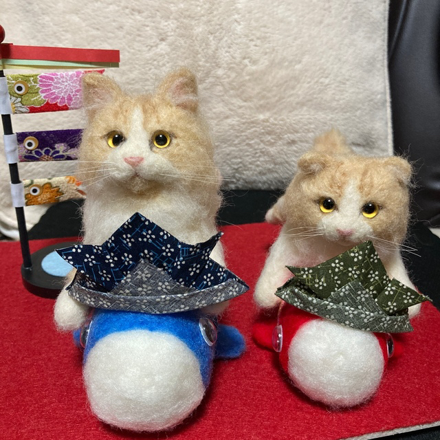 ルナ様専用 羊毛フェルト ハンドメイド 猫 端午の節句バージョン