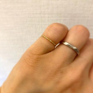 K10 YG イエローゴールド ピンキーリング 華奢 細いの通販 by 1にょっ