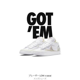 ナイキ(NIKE)のNike × sacai Blazer Low White 23.5cm(スニーカー)