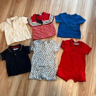 プチバトー(PETIT BATEAU)のプチバトー　6着セット　12ヶ月　半袖　ポロシャツ(Ｔシャツ)