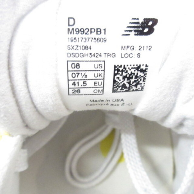 New Balance(ニューバランス)のニューバランス NEW BALANCE ×ペーパーボーイ M992PB1 26 メンズの靴/シューズ(スニーカー)の商品写真