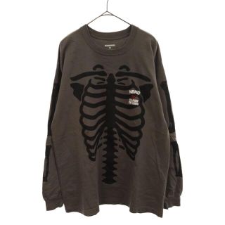 ネイバーフッド(NEIGHBORHOOD)のNEIGHBORHOOD ネイバーフッド 21SS BONES L/S TEE ボーンブリント長袖Tシャツ 骨 グレー(Tシャツ/カットソー(七分/長袖))