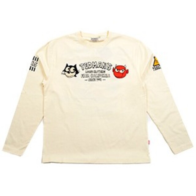 TEDMAN(テッドマン)のテッドマン/ロンT/ホワイト/TDLS-347/エフ商会/カミナリモータース メンズのトップス(Tシャツ/カットソー(七分/長袖))の商品写真