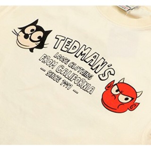 TEDMAN(テッドマン)のテッドマン/ロンT/ホワイト/TDLS-347/エフ商会/カミナリモータース メンズのトップス(Tシャツ/カットソー(七分/長袖))の商品写真