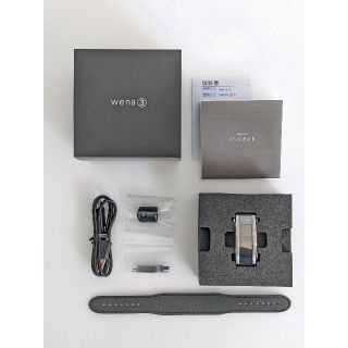 ソニー(SONY)の新品・カスタム wena 3 leather  ベルト：ブラック 本体：シルバー(腕時計(デジタル))