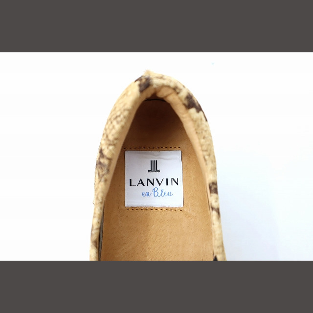 LANVIN en Bleu(ランバンオンブルー)のランバンオンブルー パイソン プリント ハラコ スリッポン 22cm BEIGE レディースの靴/シューズ(その他)の商品写真