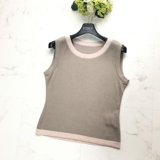 フォクシー(FOXEY)の美品　フォクシー FOXEY カシミヤ　シルク　トップ　ノースリーブ(Tシャツ(半袖/袖なし))