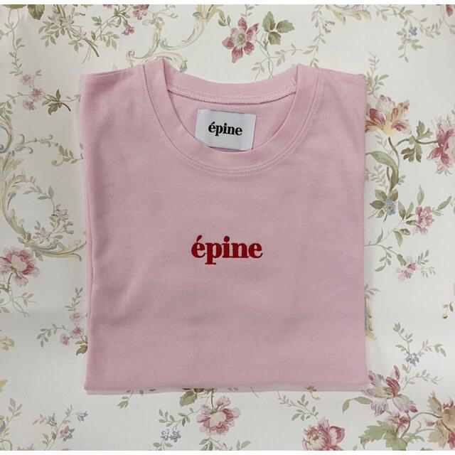 épine(エピヌ)のepine embroidery tee pink  Tシャツ　ピンク　エピヌ レディースのトップス(Tシャツ(半袖/袖なし))の商品写真