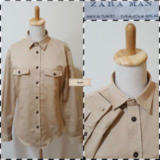 ザラ(ZARA)のZARA MAN★レギュラーカラー★ミリタリーシャツ★ストレッチ★アーミーシャツ(シャツ)