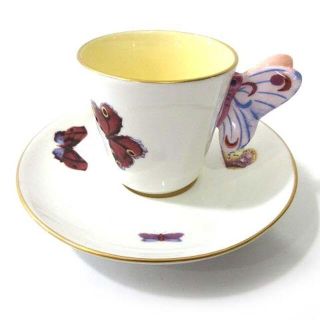 ウェッジウッド(WEDGWOOD)のウェッジウッド バタフライ デミタス カップ&ソーサー ボーンチャイナ 陶磁器(陶芸)