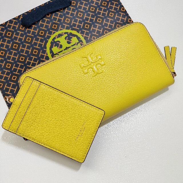 トリーバーチ ジップコンチネンタル ウォレット パスケース付き 長財布 イエローTORYBURCH