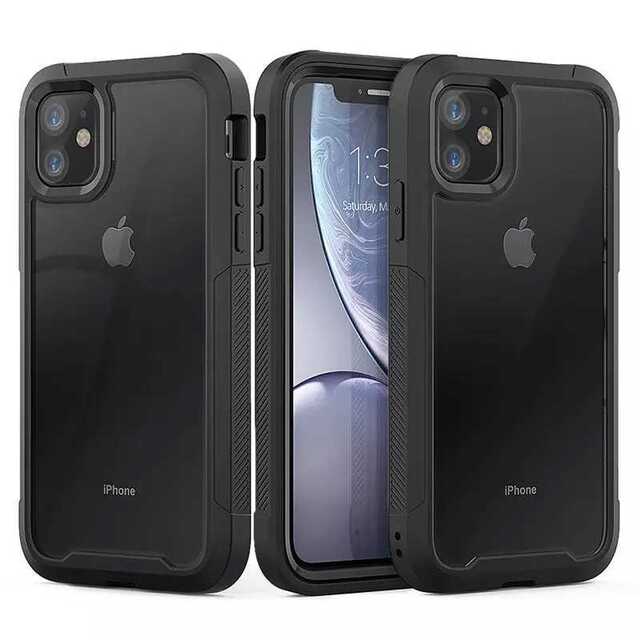 iPhoneXケース　耐衝撃カバー　端末保護　割れ防止　透明クリア 黒 スマホ/家電/カメラのスマホアクセサリー(iPhoneケース)の商品写真