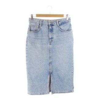 ザラ(ZARA)のザラ ZARA スカート デニム タイト ミモレ ロング スリット M 青(ロングスカート)