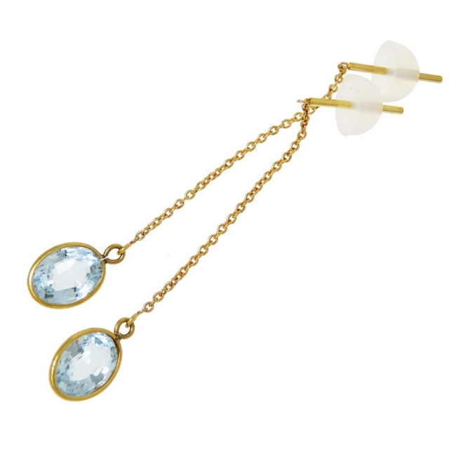 ピアス スタッド K18 アクアマリン - recantolarfeliz.com.br