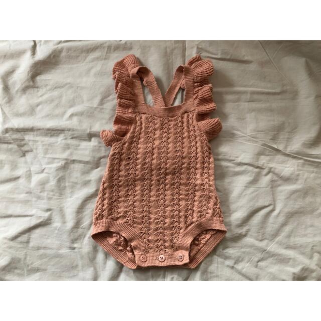 ZARA(ザラ)のZARABaby サロペット  ロンパース　吊りズボン　6-9month ニット キッズ/ベビー/マタニティのベビー服(~85cm)(ロンパース)の商品写真